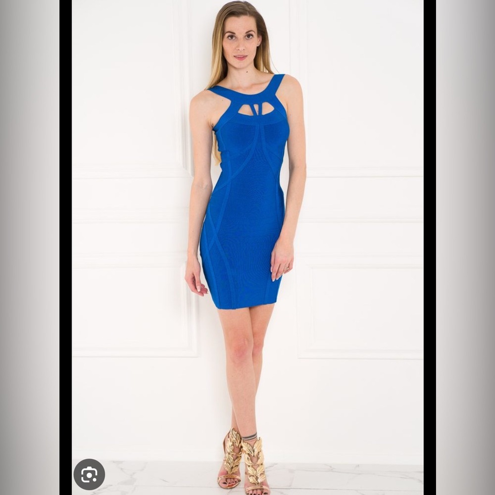 Marciano Blue Bandage Bodycon Dress